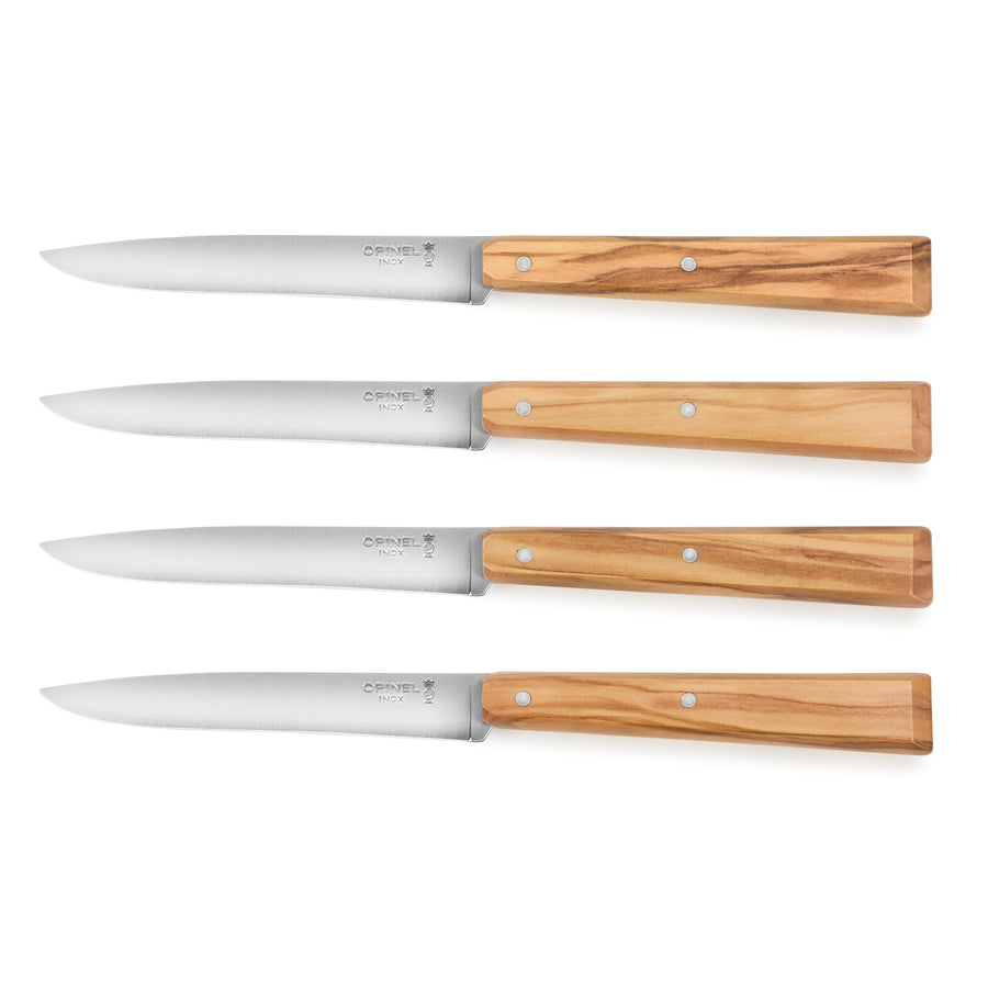 Opinel 4 Piece Olive Wood Handle Steak Knife Set