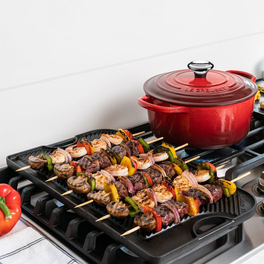NEW Le Creuset Enameled Cast Iron Giant Reversible Grill/Griddle, 10 x  18.5, Licorice - AliExpress