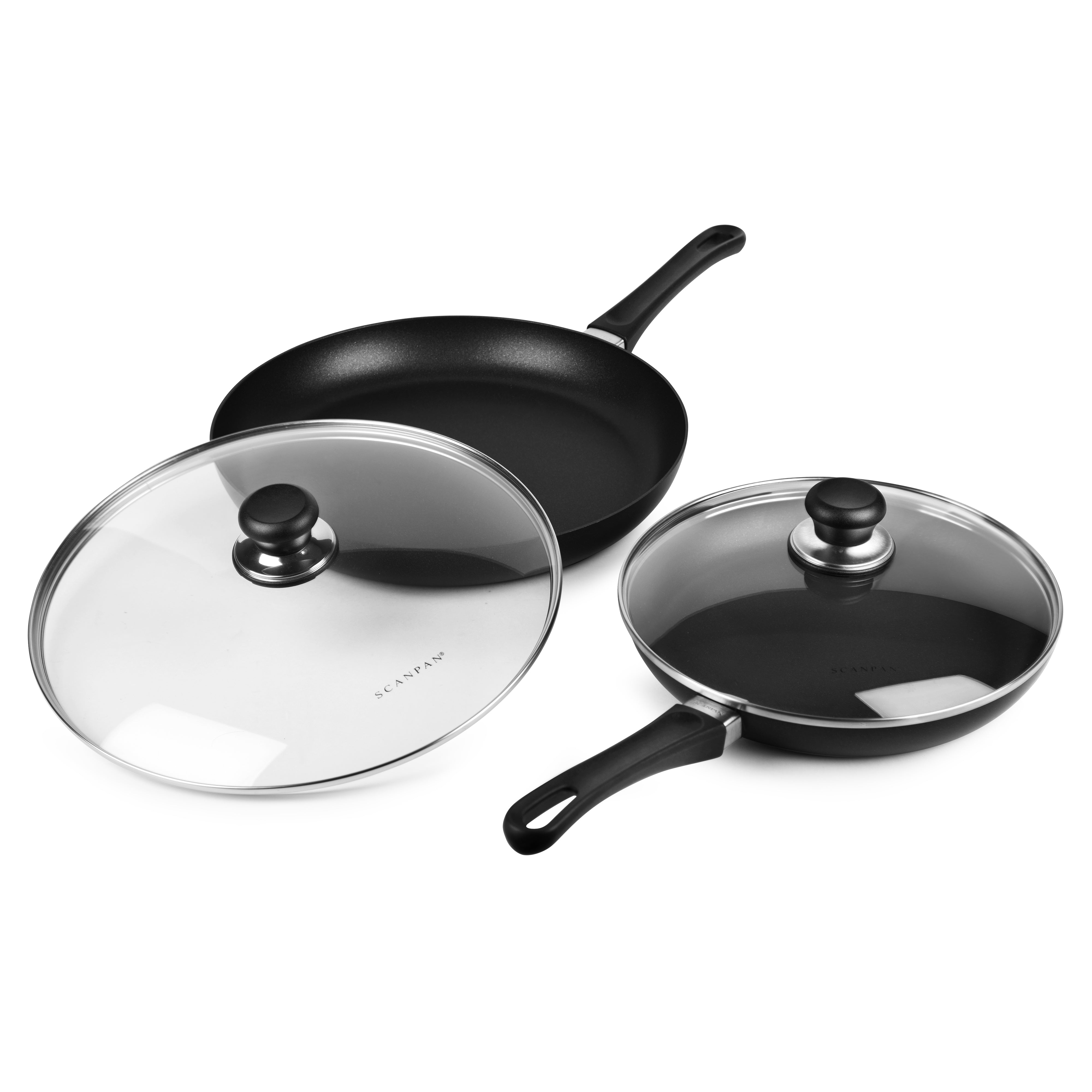 Scanpan Classic 10.25 & 12.5-inch Nonstick Fry Pan Set with Lids ...