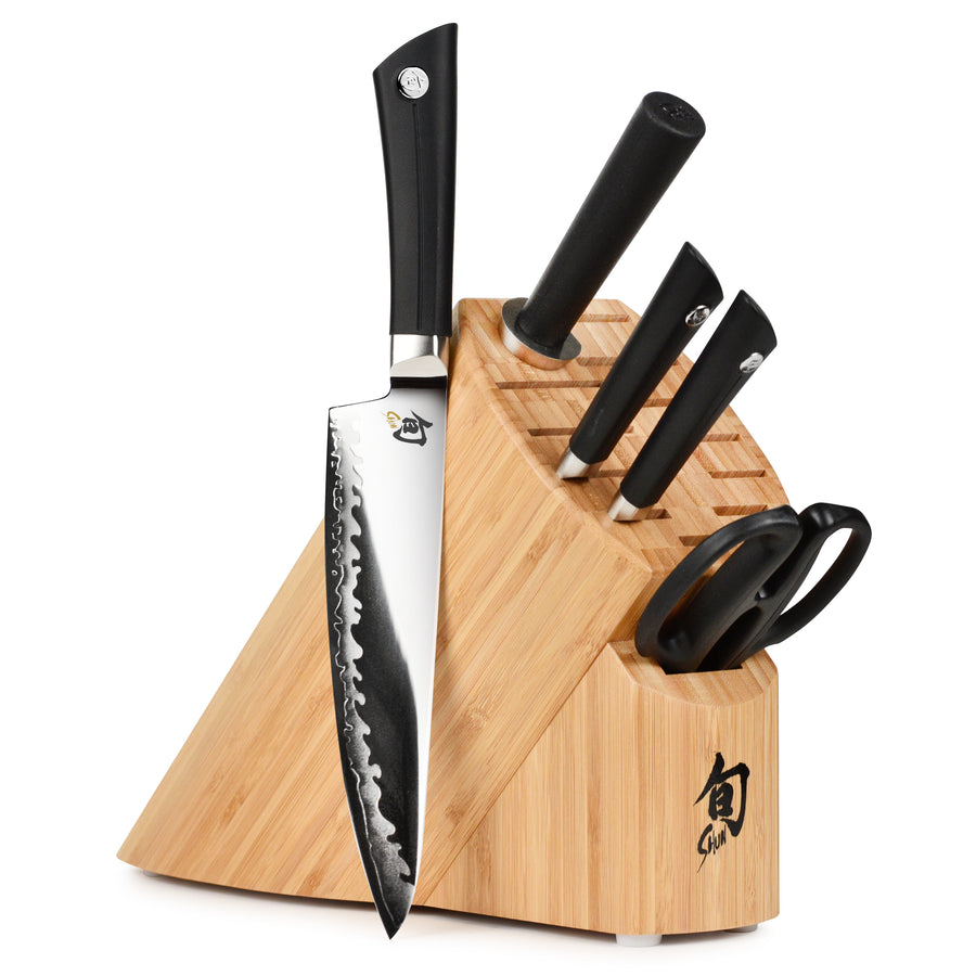 Kitchen Knife Set, 6 Pieces German Stainless Steel Small Kitchen Knives Set  with Wooden Block, Cutlery Block Set 