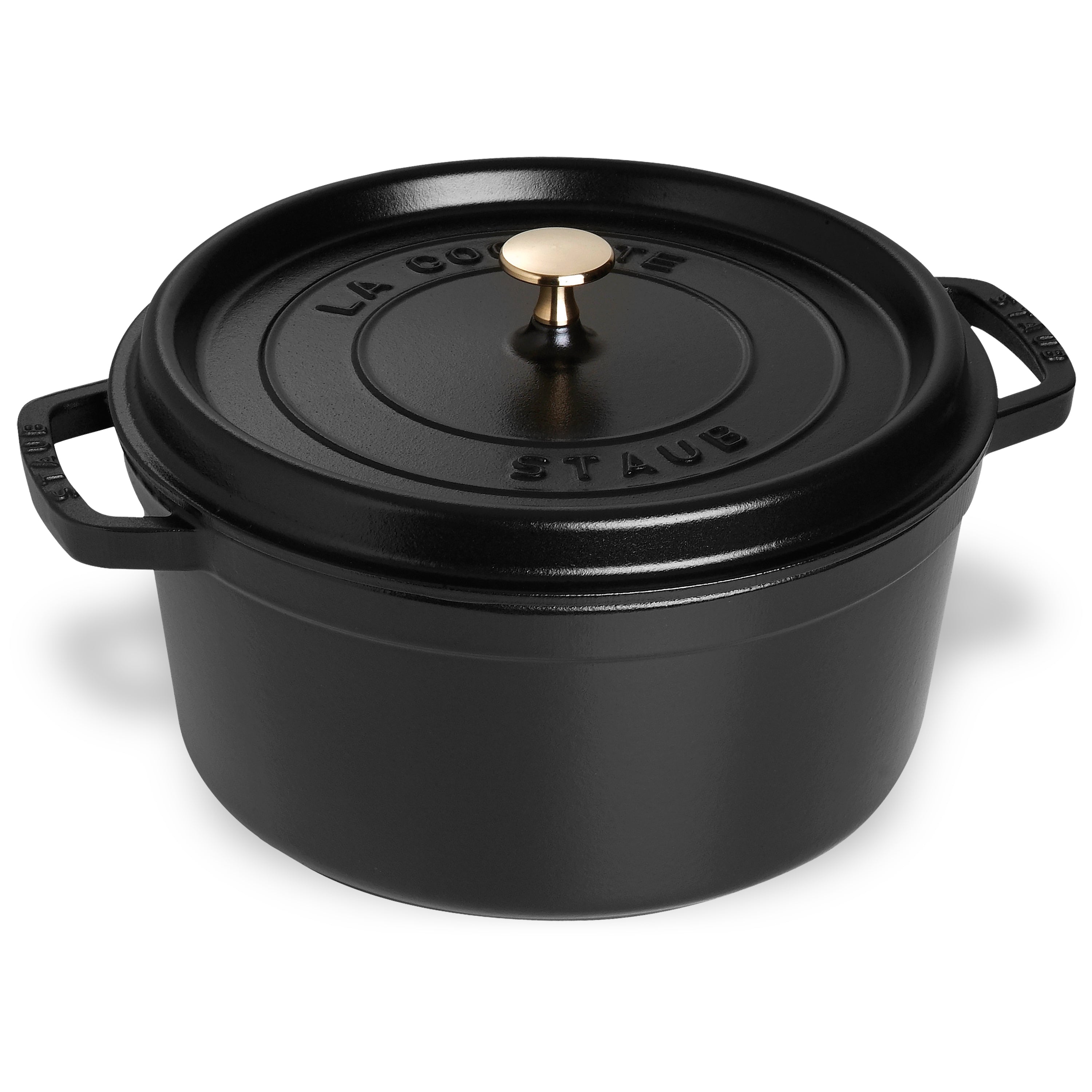 Staub Dutch Oven - 13.25-qt Round Cast Iron Cocotte - Matte Black