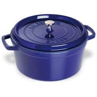 Staub Dutch Oven - 13.25-qt Round Cast Iron Cocotte - Sapphire
