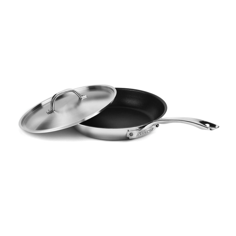 Viking Professional 5-ply 10" Stainless Steel Nonstick Skillet with Lid