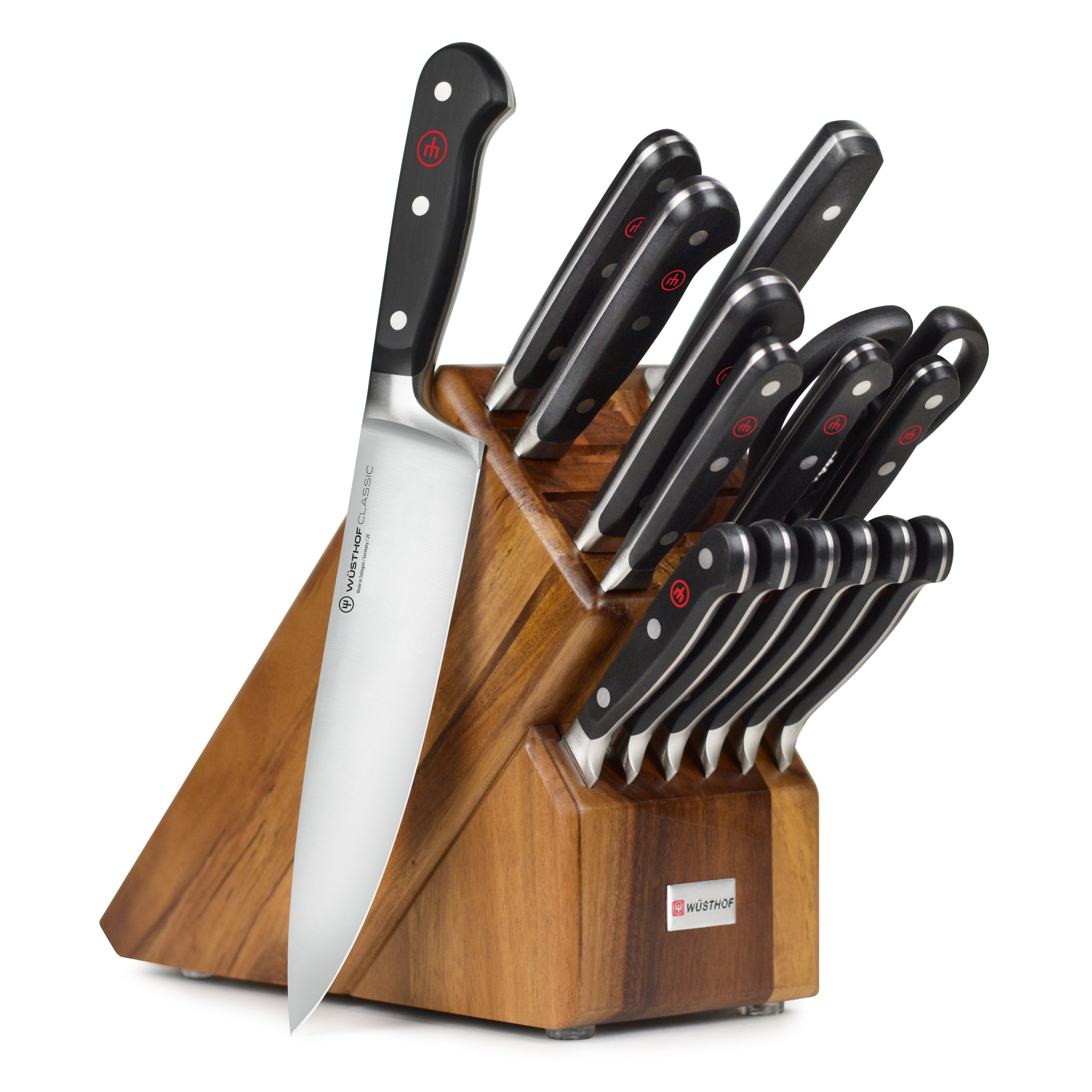 Wusthof Classic Knife Block Set 16 Piece Acacia Cutlery and More