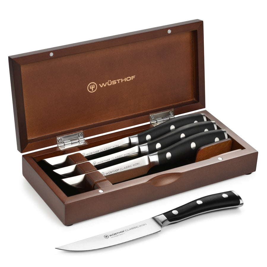 Wüsthof Classic Ikon 4-Piece Steak Knife Set with Black Box +
