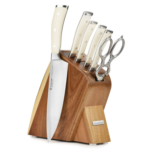 Triple Riveted Slim Knife Block Set With Built in Sharpener 14