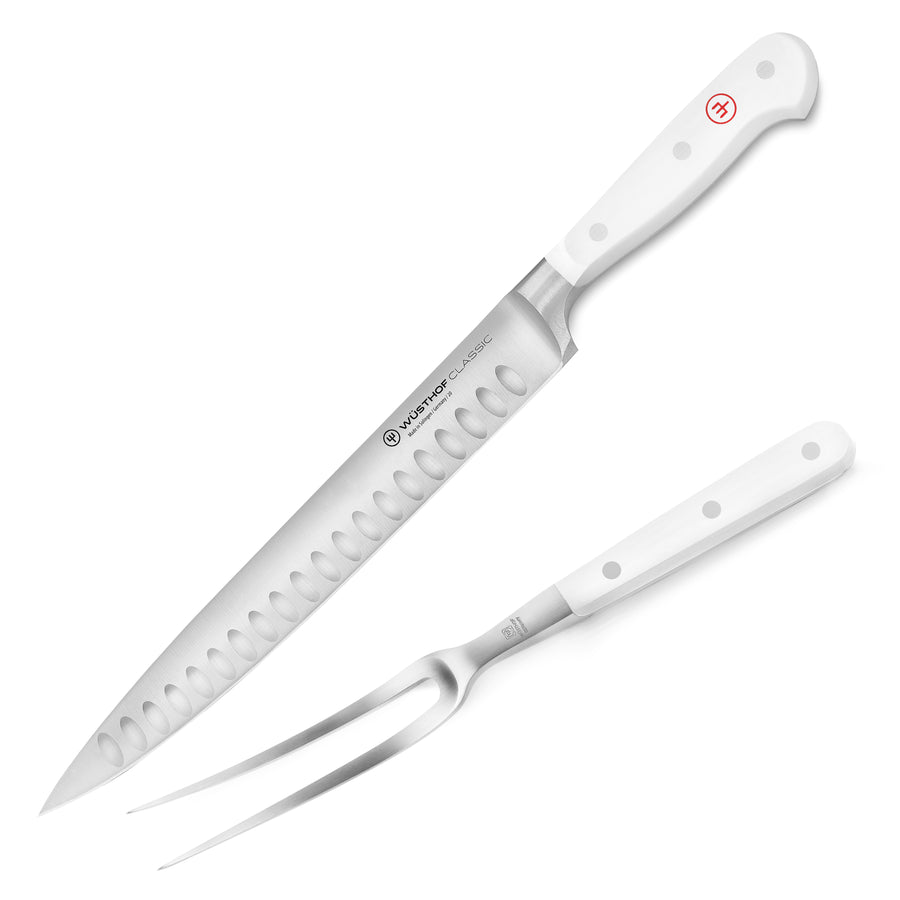 Wusthof Classic White 2 Piece Hollow Edge Carving Set
