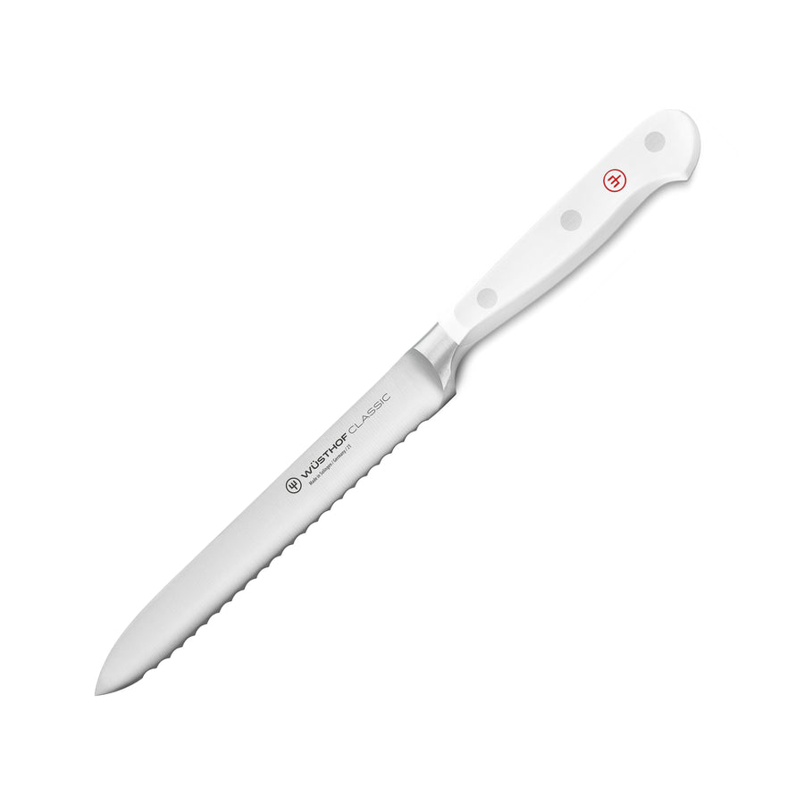 Wusthof Classic White 5" Serrated Utility Knife