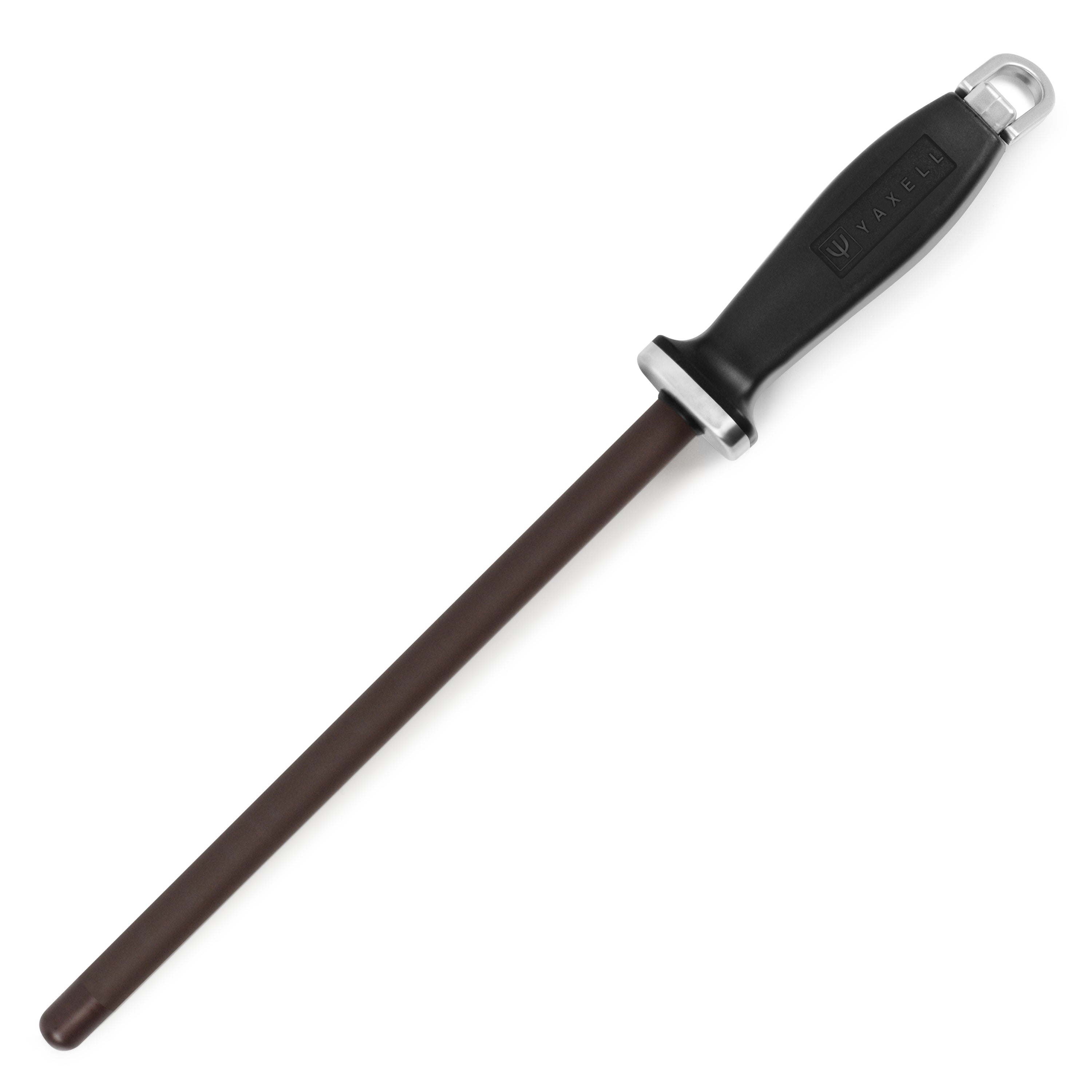 Yaxell Reinforced Black Ceramic Honing Rod, 10.5" for Sharpening Steel