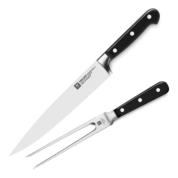 ZWILLING J.A. Henckels Pro 8 Carving Knife & Fork Set, Stainless