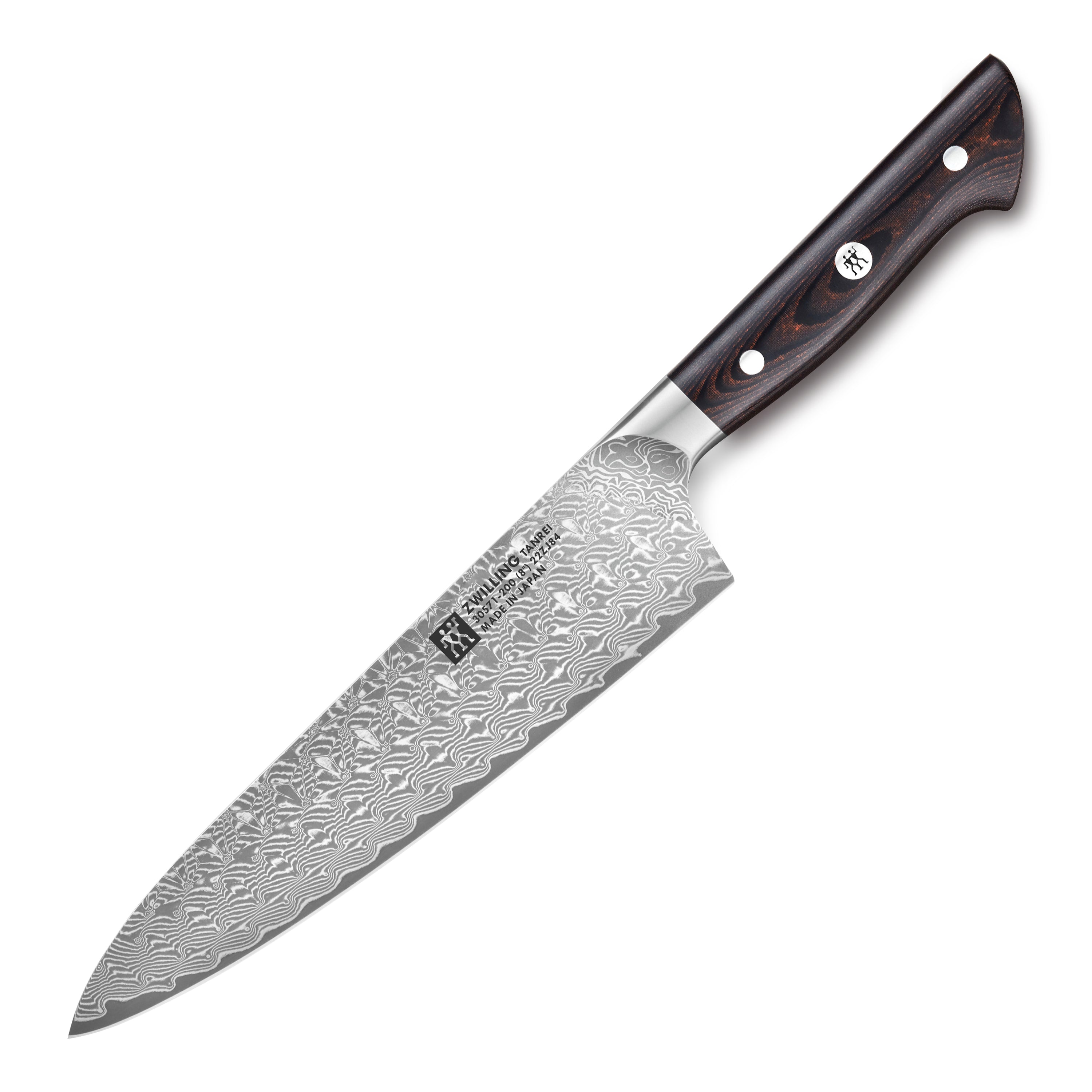 Zwilling Tanrei Damascus Chef's Knife, 8" Japanese Stainless Steel