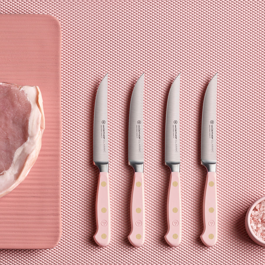 Wusthof Classic 4-Piece Pink Himalayan Salt Steak Knife Set