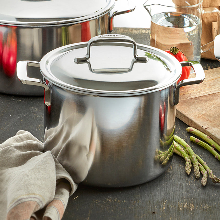 Demeyere Essential5 Stainless Steel Stockpot with Lid, 8 Qt.